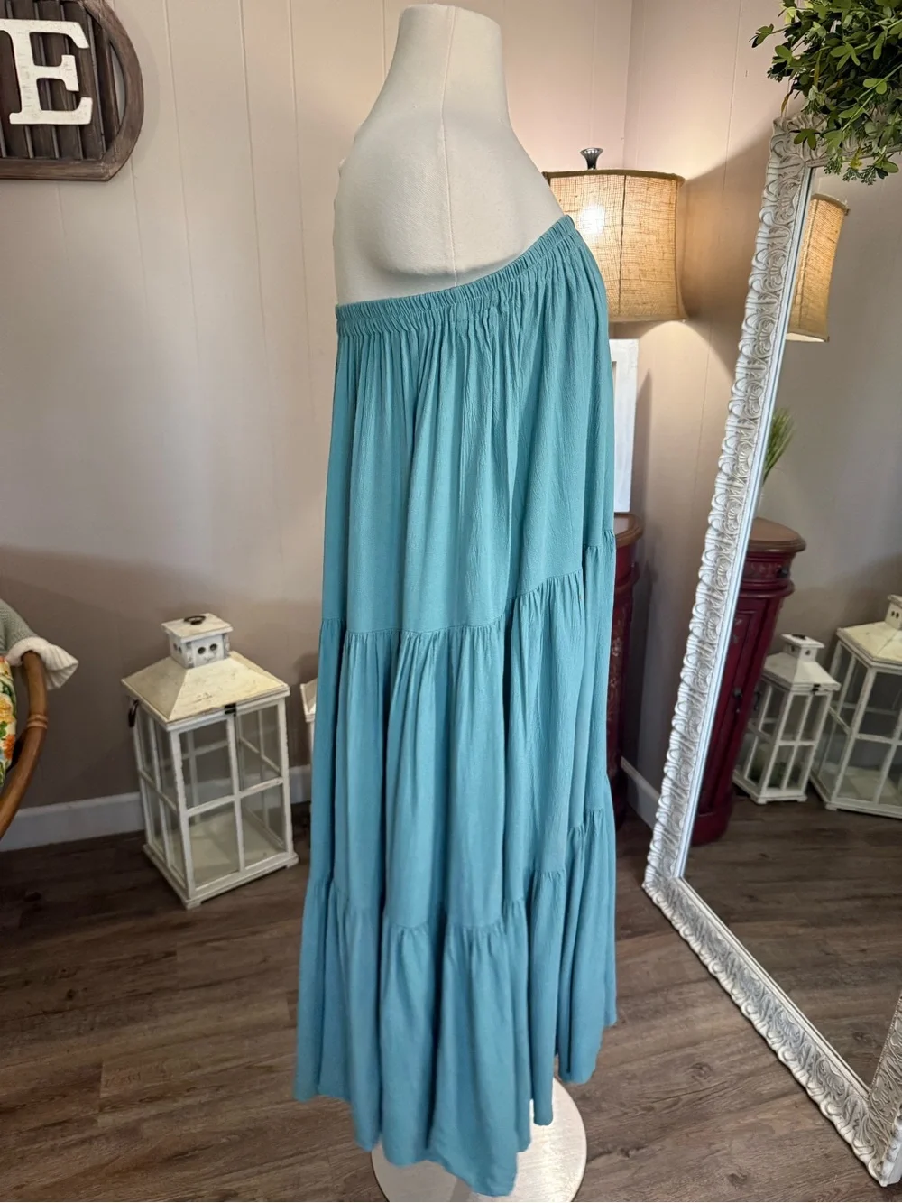 Double D Ranchwear • Turquoise Tiered Broomstick Maxi Skirt